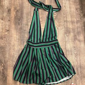 Versatile romper. Size:4 new with tags! Blue, green, red stripes.